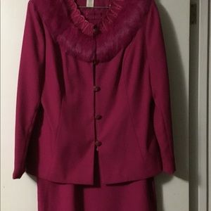 Sold off line/2 pc. Fuchsia Church Suit.
